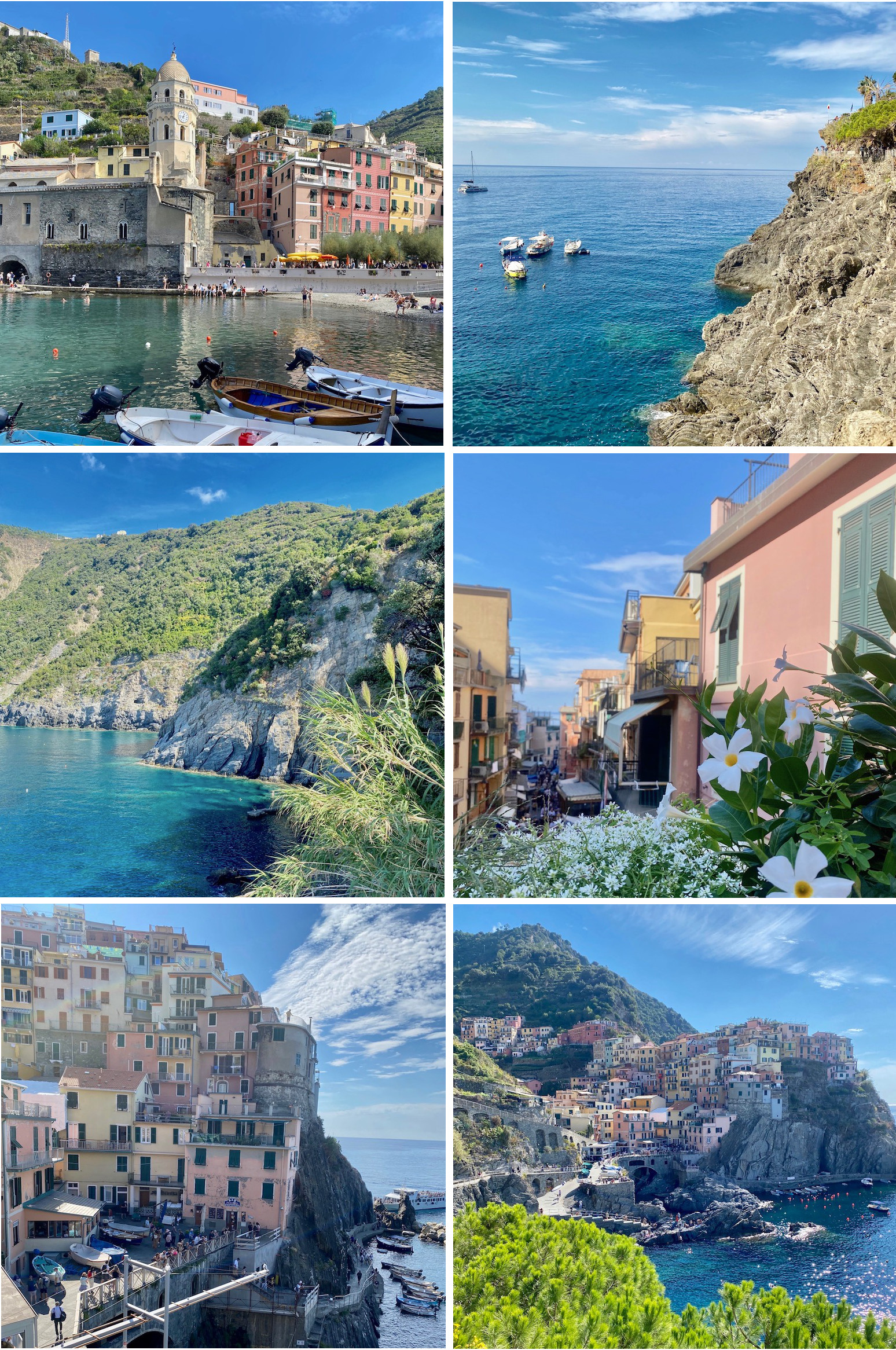 Byarna Vernazza och Manarola i Cinque Terre.